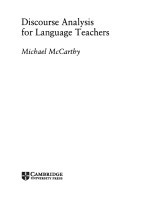 Discourse Analysis for Language Teachers